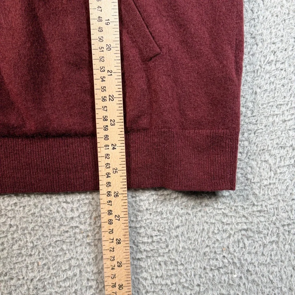 Banana Republic 100% Cashmere Hoodie Mens M Sweater Burgundy Quiet Luxury Preppy